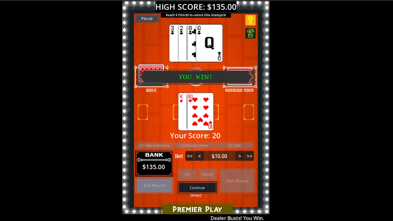 Blackjack 2D: Dealer's Gambit screenshot 2