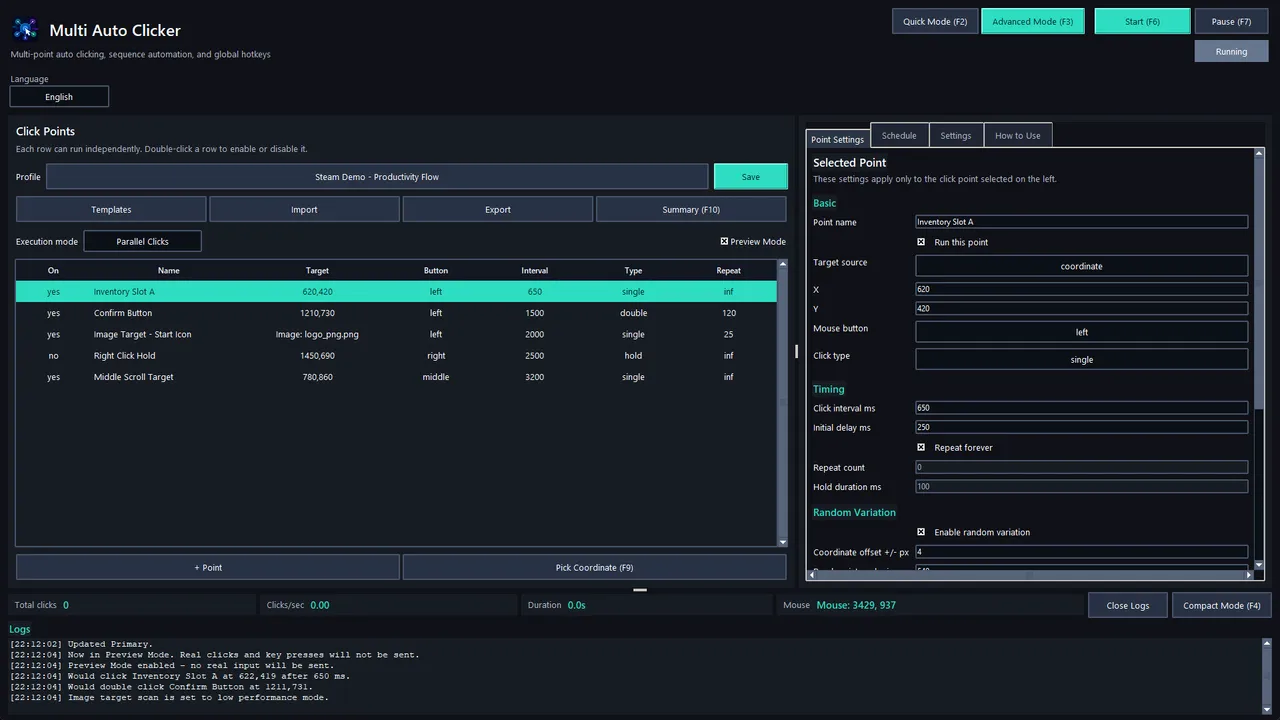 Multi Auto Clicker screenshot 4