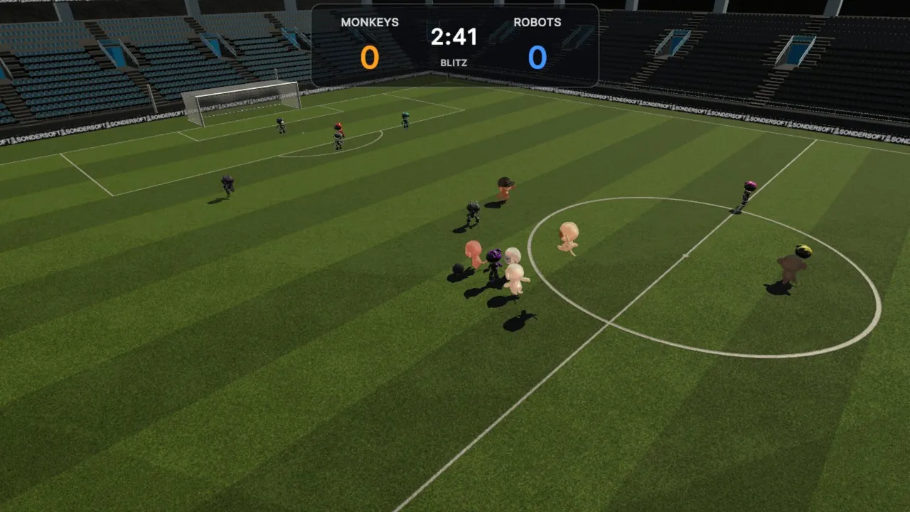 SonderSoft Soccer: Monkeys VS Robots! screenshot 3