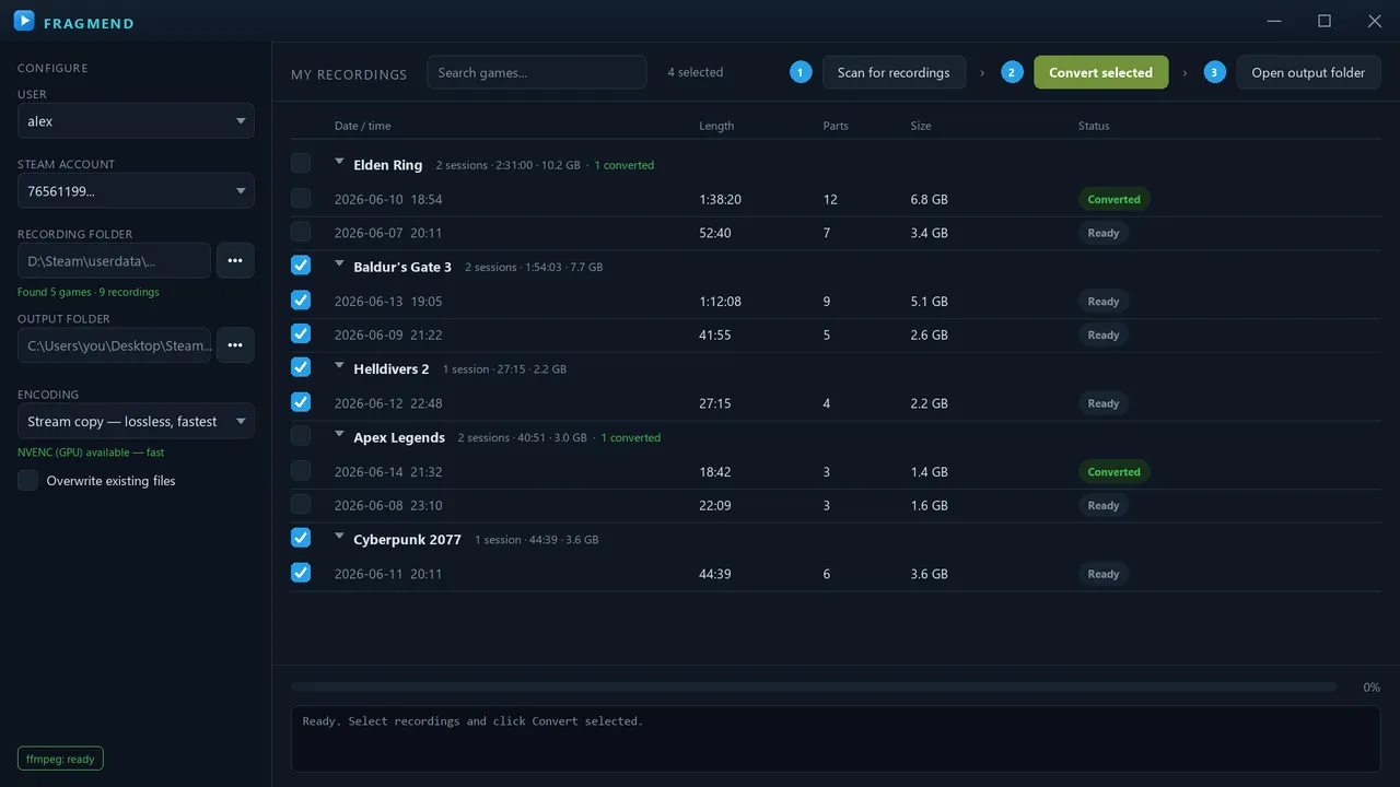 FragMend screenshot 2