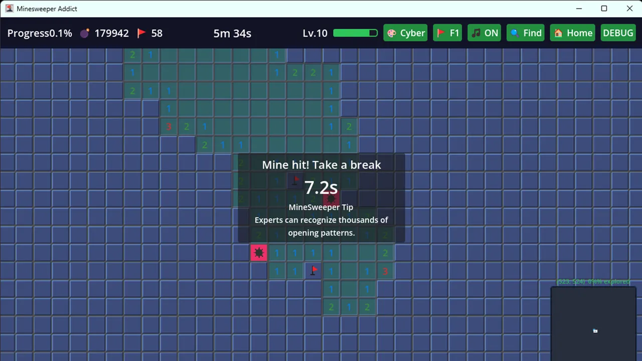 Infinite Minesweeper Simulator screenshot 1
