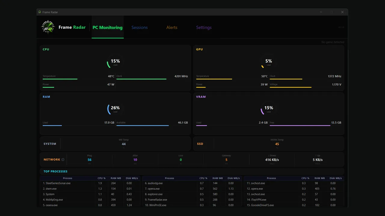 Frame Radar screenshot 1