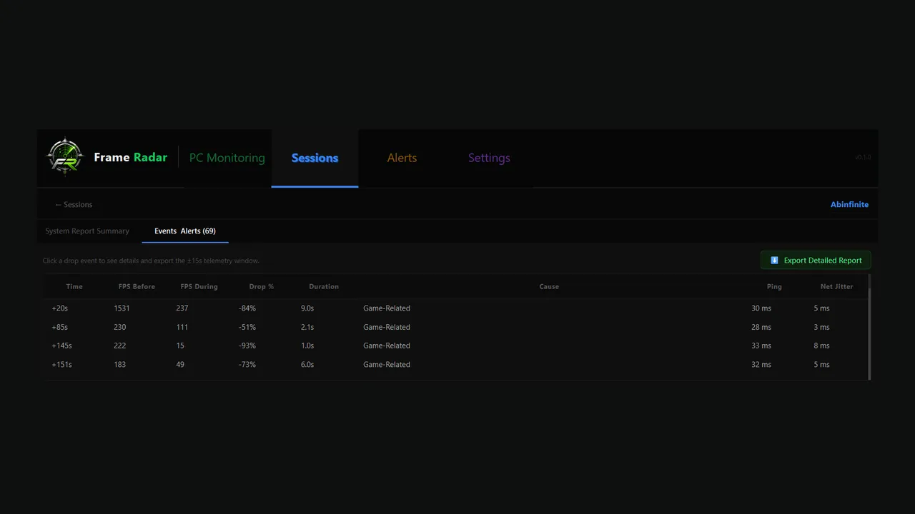 Frame Radar screenshot 5